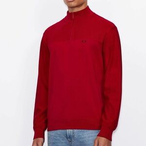 Armani Exchange Men's Crimson Zip-Up Sweater SZ L